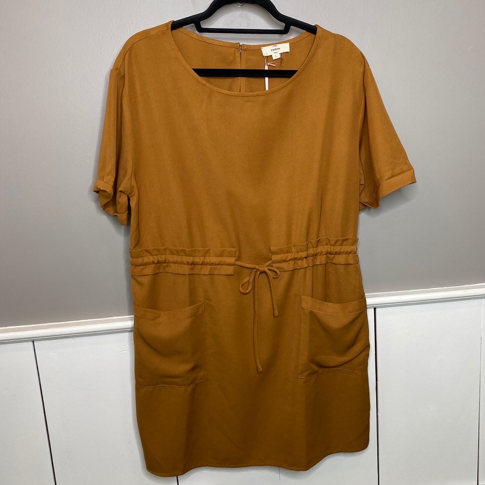 Casual Shift Dress with Tie Waist